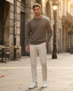 Men's Knitted Polo-Collar Jumper – Relaxed Smart-Casual Fit