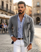 Men's Notch-Lapel Blazer with Flap Pockets, Regular Fit