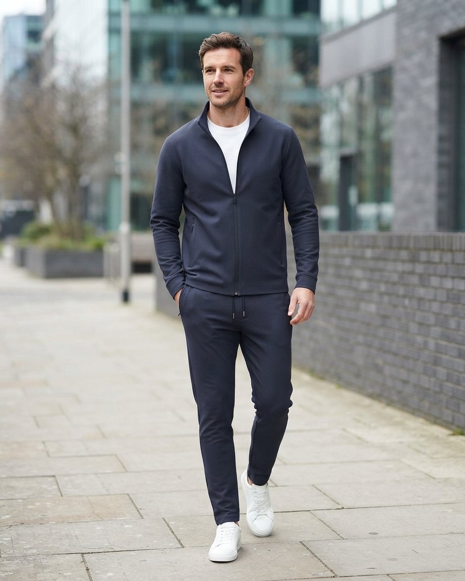 Men's Slim-Fit Stretch Tracksuit Set, Two-Piece