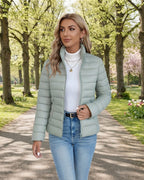 Women's Lightweight Quilted Jacket with Stand Collar
