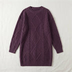 Cable-Knit Long-Sleeve Jumper Dress