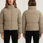 Cropped Quilted Puffer Jacket for Women