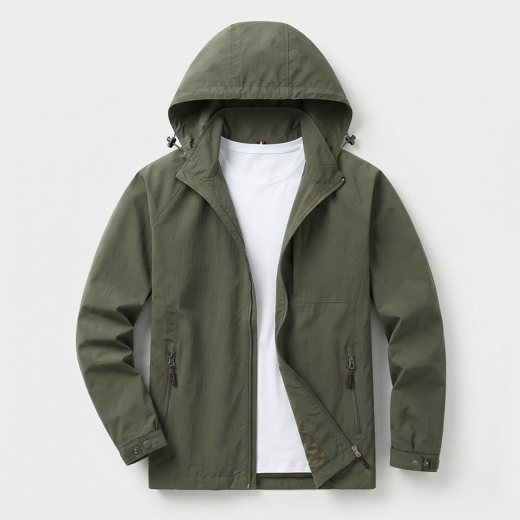 Men's Hooded Zip Jacket, Lightweight Casual Fit