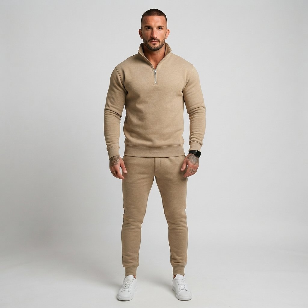 Men's Quarter-Zip Tracksuit – Sweatshirt and Joggers Set