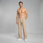 Men's Wide-Leg Pleated Trousers – Straight Fit