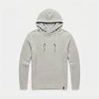 Waffle-Knit Pullover Hoodie with Drawstring Hood