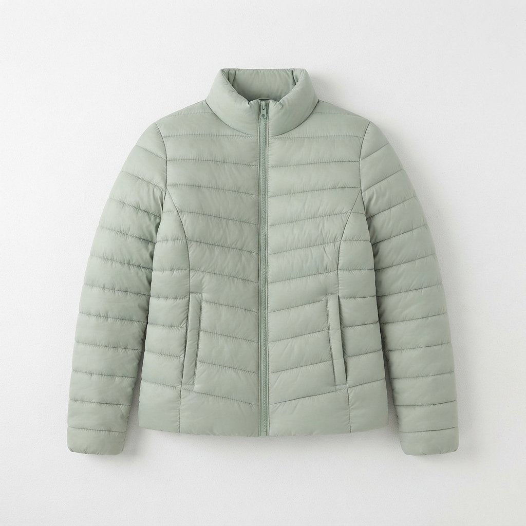 Women's Lightweight Quilted Jacket with Stand Collar