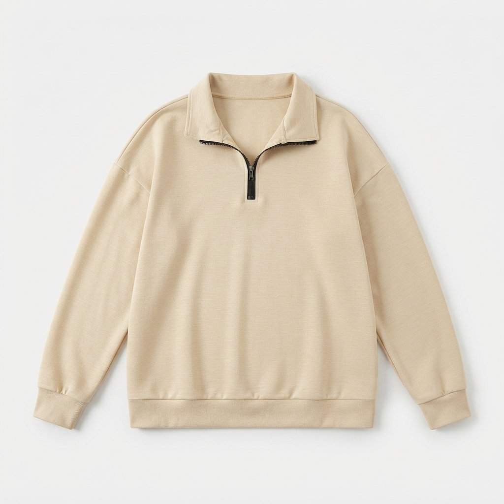 Women's Relaxed Half-Zip Sweatshirt with Collar