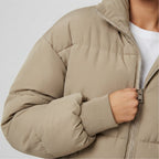 Cropped Quilted Puffer Jacket for Women