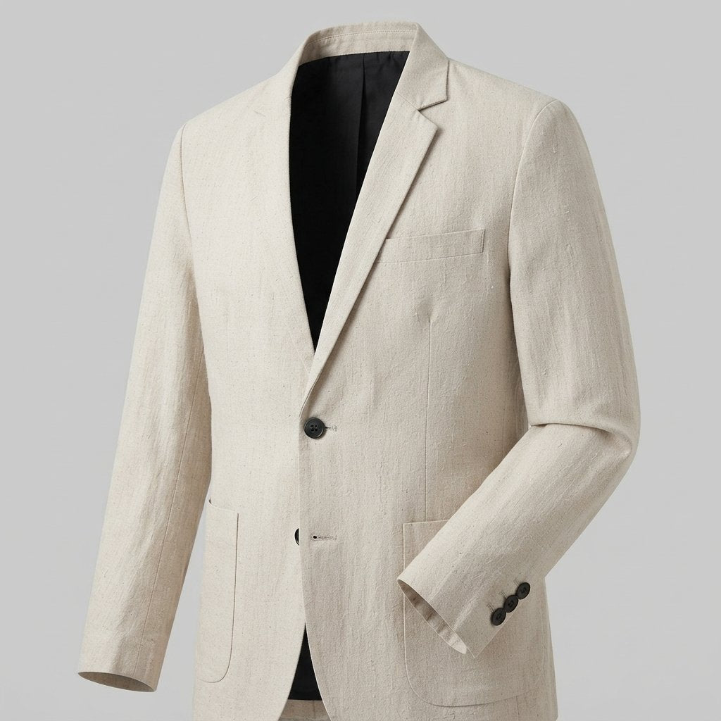 Men's Linen Blend Blazer and Trouser Set