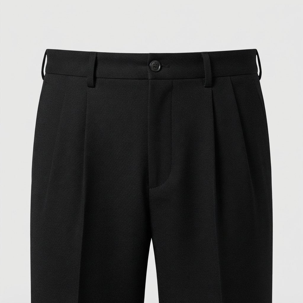 Men's Wide-Leg Pleated Trousers – Straight Fit