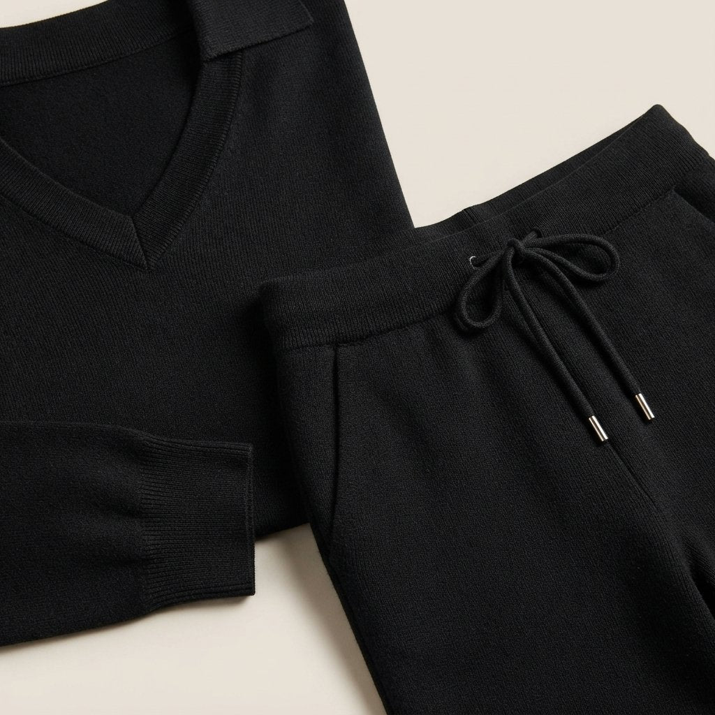 Women's 2-Piece Sweatsuit Set, Long Sleeve Top & Wide-Leg Trousers