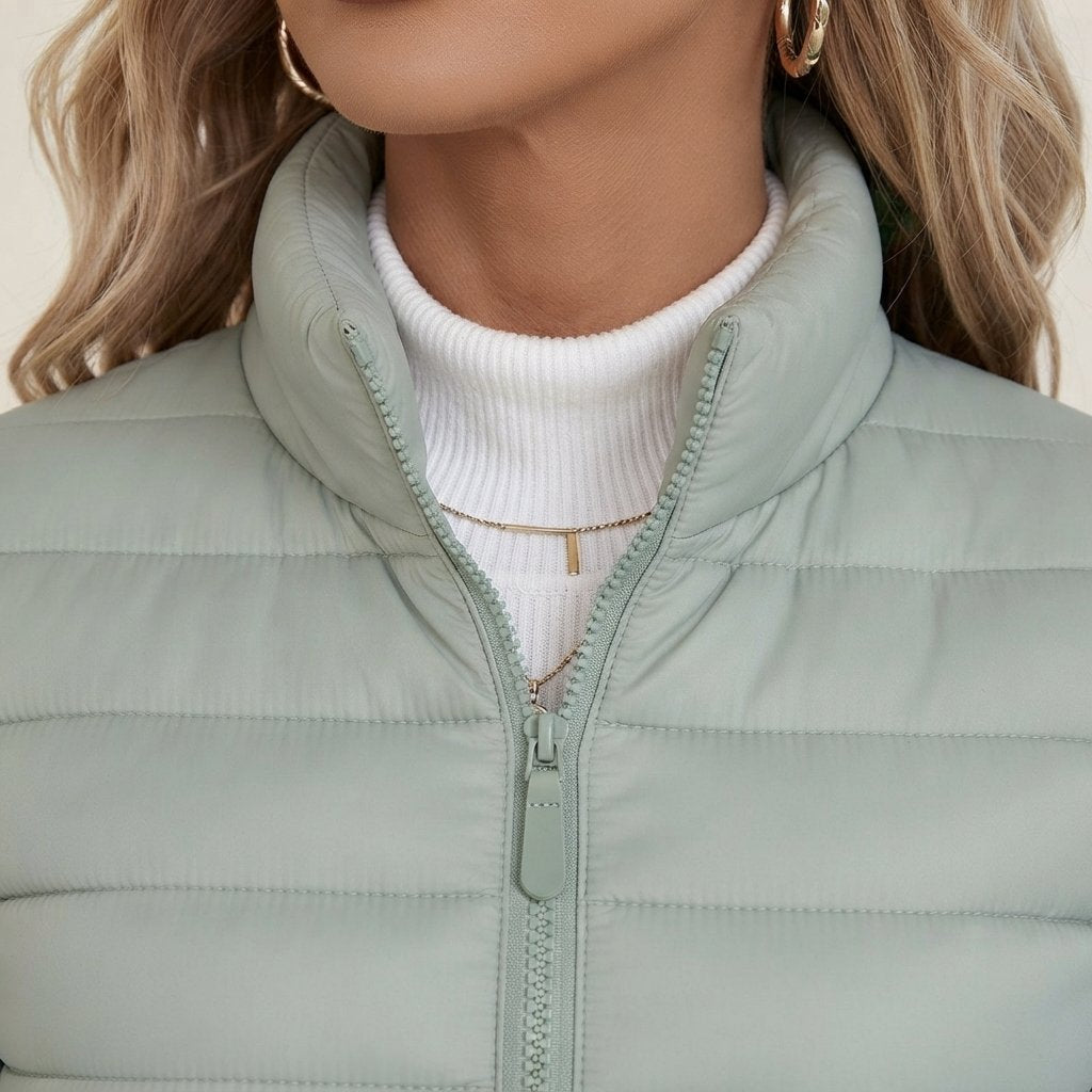 Women's Lightweight Quilted Jacket with Stand Collar