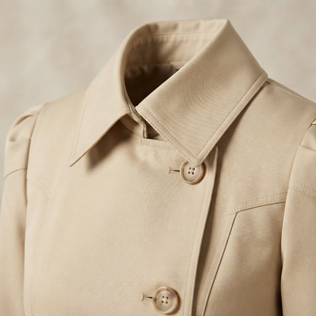 Women's Vintage Trench-Collar Coat – Tailored Silhouette