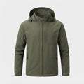 Men's Hooded Zip Jacket, Lightweight Casual Fit — Army Green