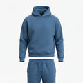 Men's Knit Tracksuit Hoodie and Jogger Set — Blue