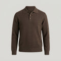 Men's Knitted Polo-Collar Jumper – Relaxed Smart-Casual Fit — Coffee