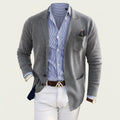 Men's Notch-Lapel Blazer with Flap Pockets, Regular Fit — Grey