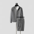 Men's Slim-Fit Stretch Tracksuit Set, Two-Piece — Grey