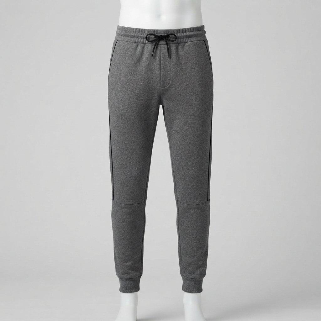 Men's Slim Jogger Trousers with Side Stripe, Grey — S