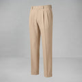 Men's Wide-Leg Pleated Trousers – Straight Fit — Beige