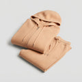 Men's Wool Knit Loungewear Set – Zip Hoodie & Joggers — Apricot
