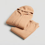 Men's Wool Knit Loungewear Set – Zip Hoodie & Joggers — Apricot