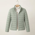 Women's Lightweight Quilted Jacket with Stand Collar — Green