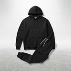 Men's Hoodie & Jogger Set – Regular Fit Tracksuit — Black