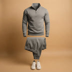 Men's Quarter-Zip Tracksuit – Sweatshirt and Joggers Set — Grey