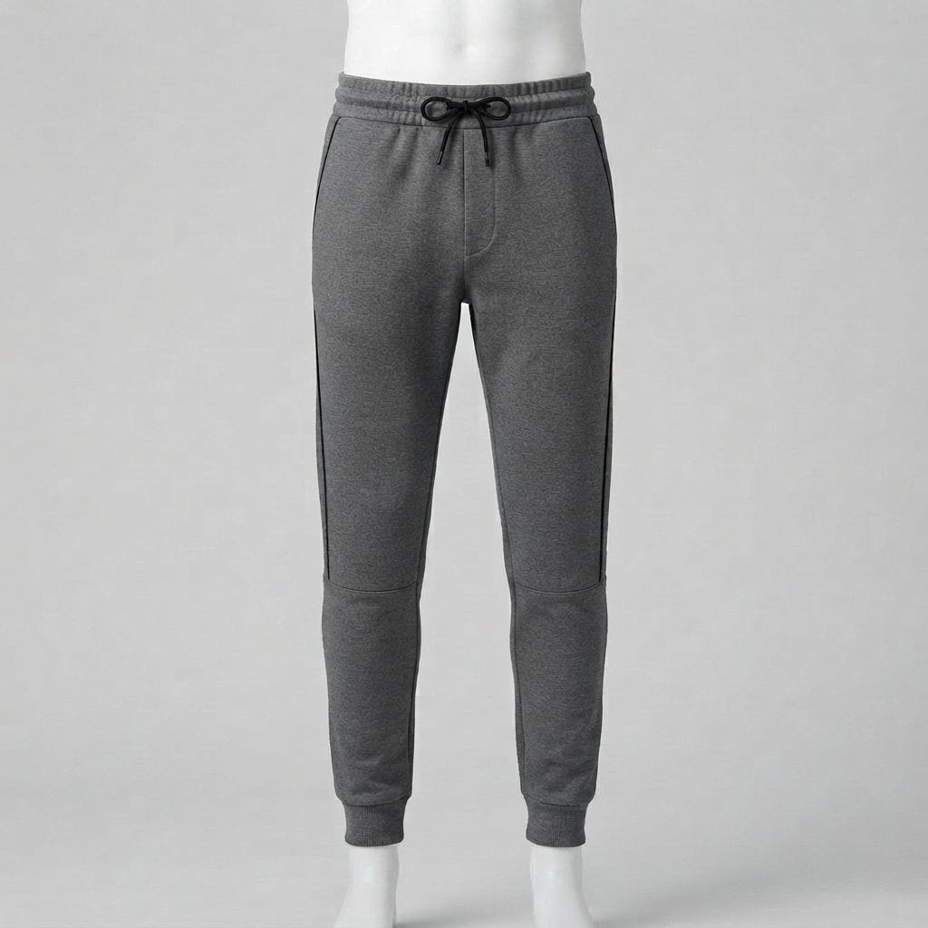 Men's Slim Jogger Trousers with Side Stripe, Grey — M