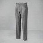 Men's Wide-Leg Pleated Trousers – Straight Fit — Grey