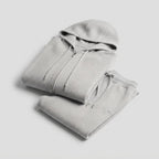 Men's Wool Knit Loungewear Set – Zip Hoodie & Joggers — Light Grey