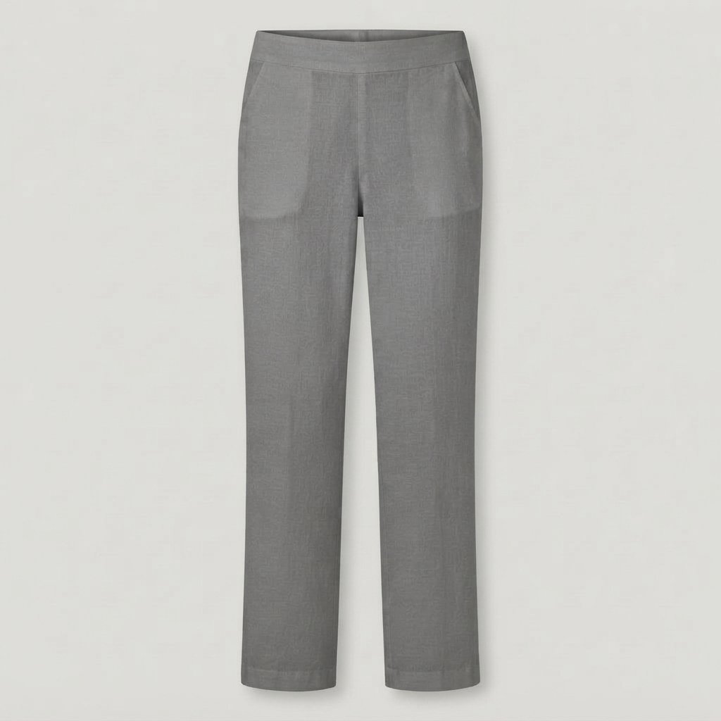 Women's Relaxed Straight-Leg Trousers with Side Pockets — Grey