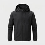 Men's Hooded Zip Jacket, Lightweight Casual Fit — Black