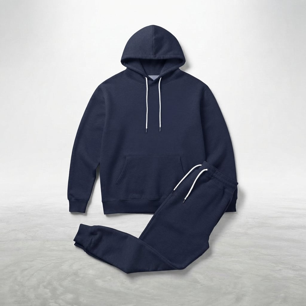 Men's Hoodie & Jogger Set – Regular Fit Tracksuit — Dark Blue