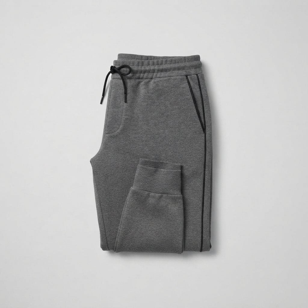 Men's Slim Jogger Trousers with Side Stripe, Grey — L