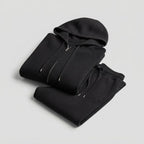 Men's Wool Knit Loungewear Set – Zip Hoodie & Joggers — Black