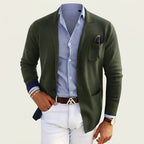 Men's Notch-Lapel Blazer with Flap Pockets, Regular Fit — Dark Green