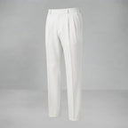 Men's Wide-Leg Pleated Trousers – Straight Fit — White
