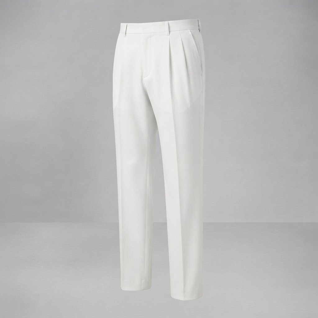 Men's Wide-Leg Pleated Trousers – Straight Fit — White