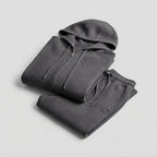 Men's Wool Knit Loungewear Set – Zip Hoodie & Joggers — Dark Grey