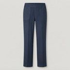 Women's Relaxed Straight-Leg Trousers with Side Pockets — Dark Blue