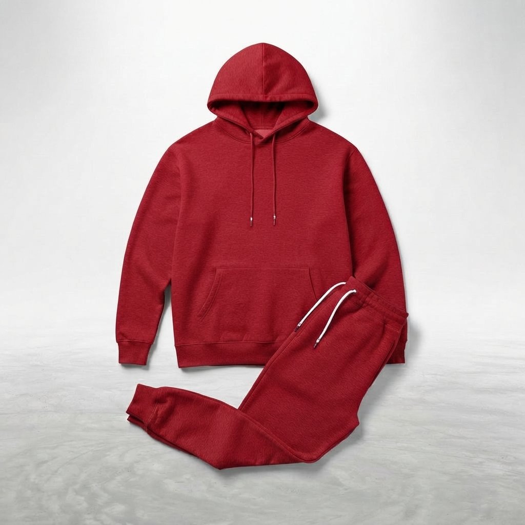 Men's Hoodie & Jogger Set – Regular Fit Tracksuit — Red
