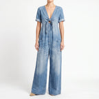 Aerasuit - Relaxed Wide Leg Short Sleeve Jumpsuit 