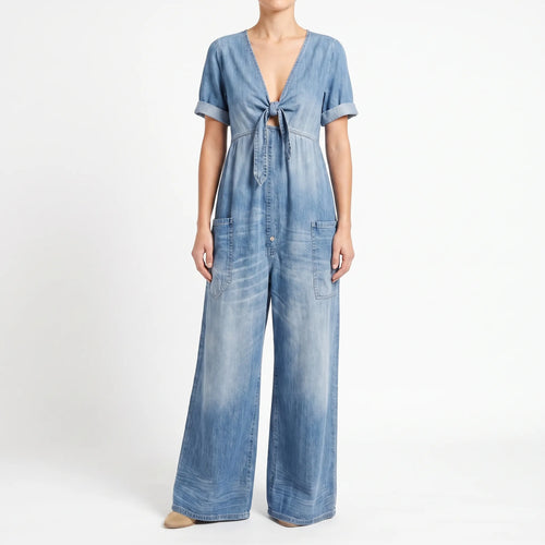 Aerasuit - Relaxed Wide Leg Short Sleeve Jumpsuit 