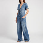 Aerasuit - Relaxed Wide Leg Short Sleeve Jumpsuit 