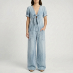 Aerasuit - Relaxed Wide Leg Short Sleeve Jumpsuit 