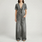 Aerasuit - Relaxed Wide Leg Short Sleeve Jumpsuit 