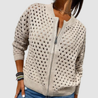 Aerelia - Zip-Up Knit Cardigan  Aerelia